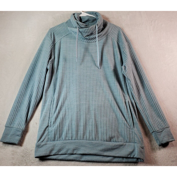 Columbia Sweater Womens Small Green Creston Long Sleeve Mock‎ Neck Pockets EUC - Picture 1 of 11
